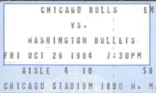 October 26, 1984 Michael Jordan NBA Debut Chicago Stadium Ticket Stub (Pop 1/10) 