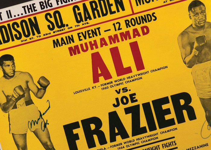 Muhammad Ali And Joe Frazier Dual-Signed January 28, 1974 "Ali-Frazier II" Heavyweight Fight On-Site Poster